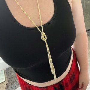 Gold tassel Kendra Scott necklace